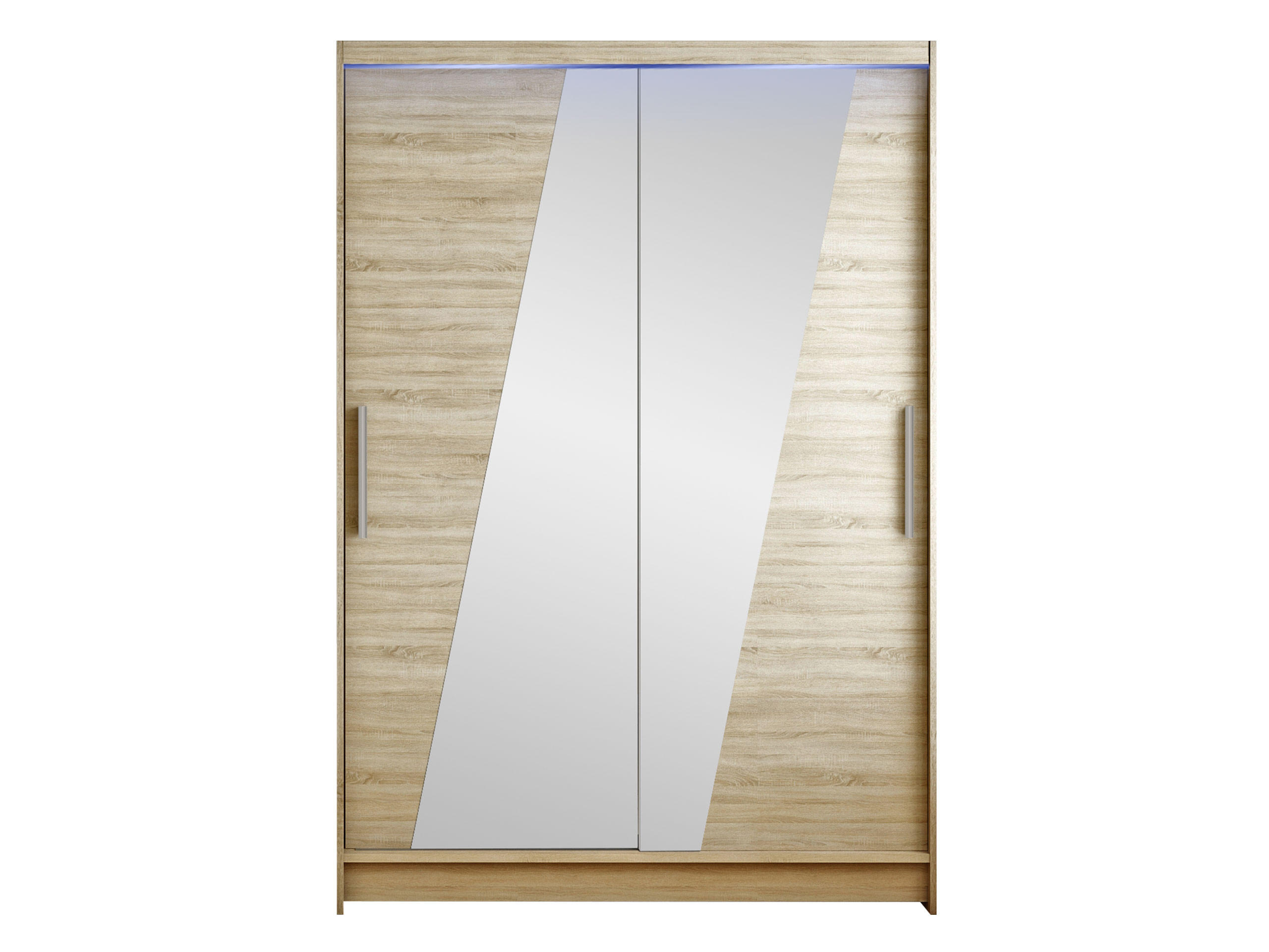 KLEIDERSCHRANK Miami VIII, mit RGB LED Beleuchtung - Silberfarben/Sonoma Eiche, Holzwerkstoff/Kunststoff (120/200/58cm) - MIRJAN24