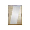 KLEIDERSCHRANK Miami VIII, mit RGB LED Beleuchtung - Silberfarben/Sonoma Eiche, Holzwerkstoff/Kunststoff (120/200/58cm) - MIRJAN24