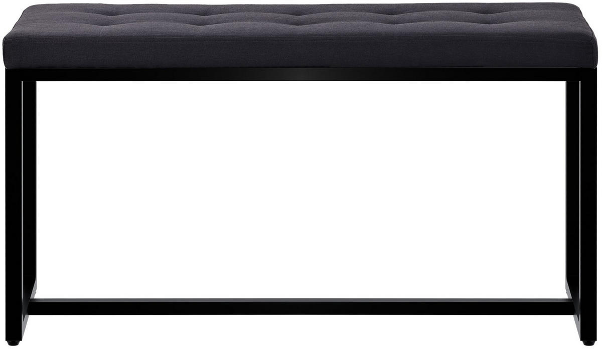 SITZBANK 100/40 cm Stoff schwarz - Schwarz, Textil/Metall (100/48/40cm) - CLP
