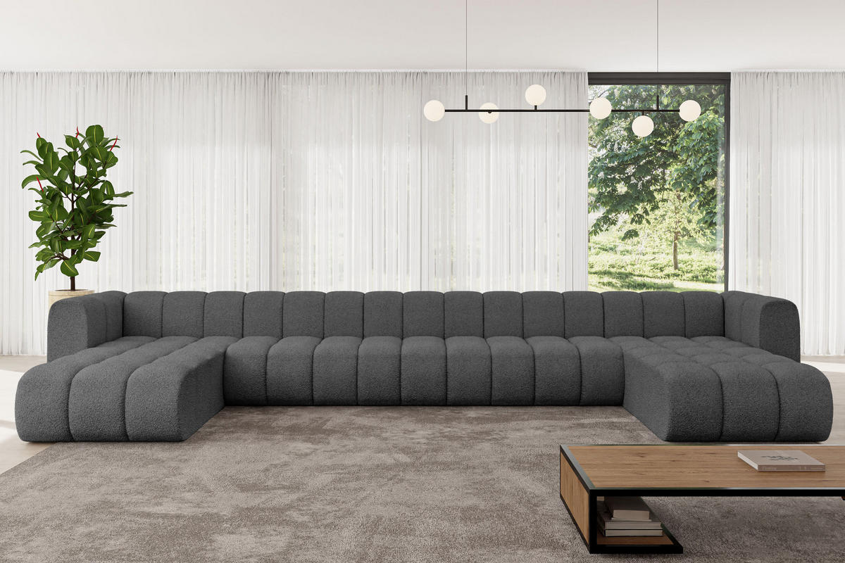 WOHNLANDSCHAFT modulares Sofa Joren-U3 - 501x177x70 cm Grau - Grau, Holzwerkstoff/Textil (501/70/177cm) - ALTDECOR