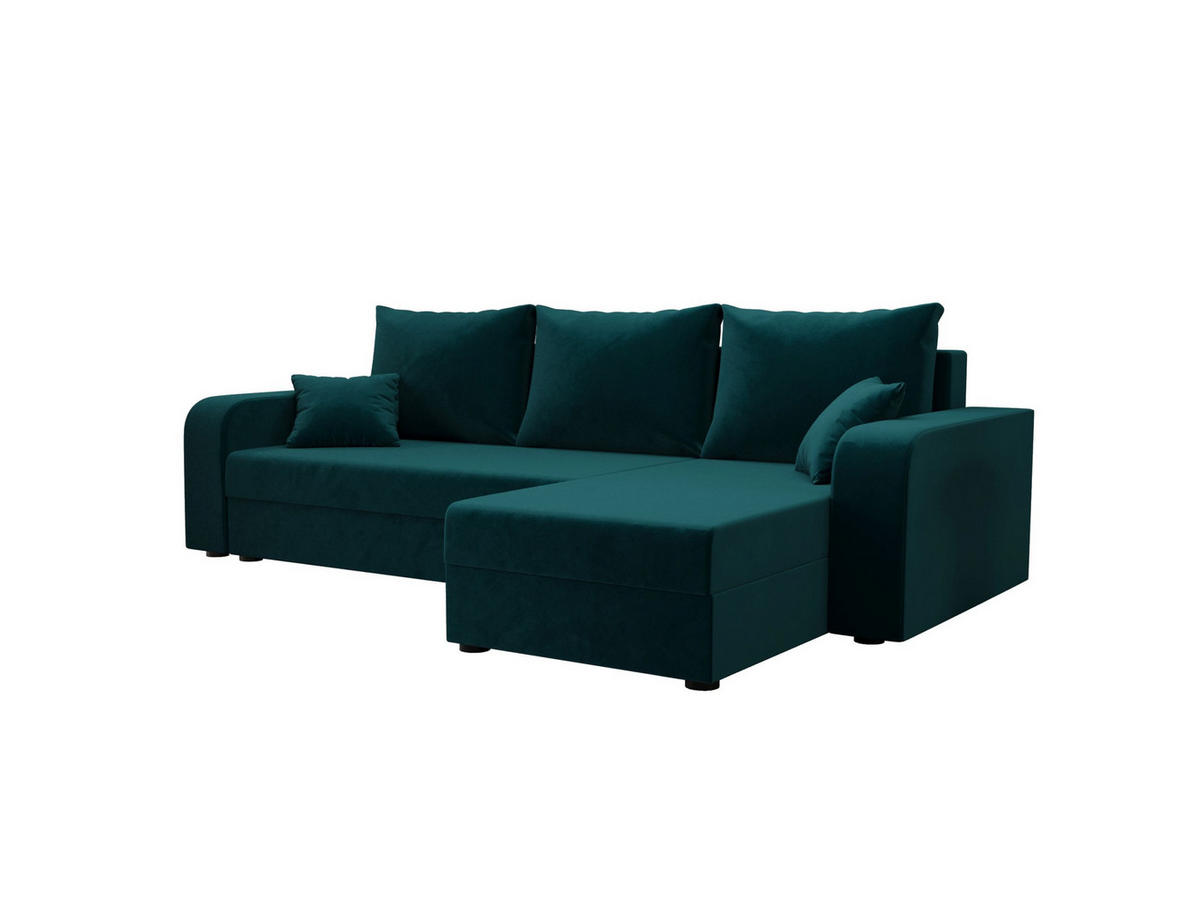 ECKSOFA HEWLET L BIS Itaka 39 Rechts mit Schlaffunktion - Türkis, Textil (240/140cm) - Bedante