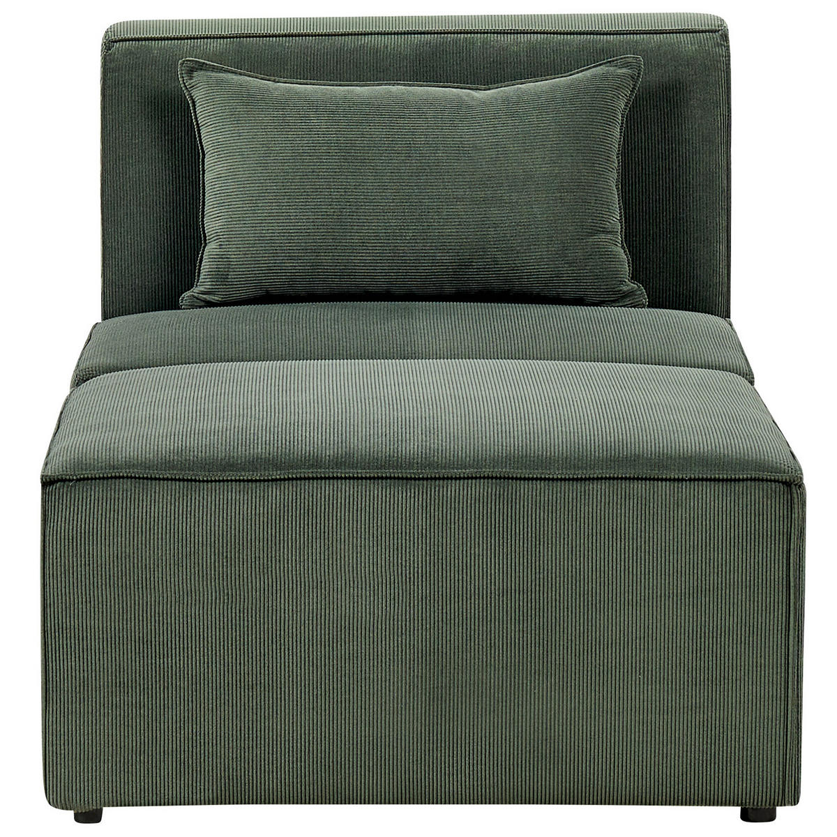 CHAISELOUNGE Cord dunkelgrün Lemvig - Grün, Textil (83/41/166cm) - Beliani