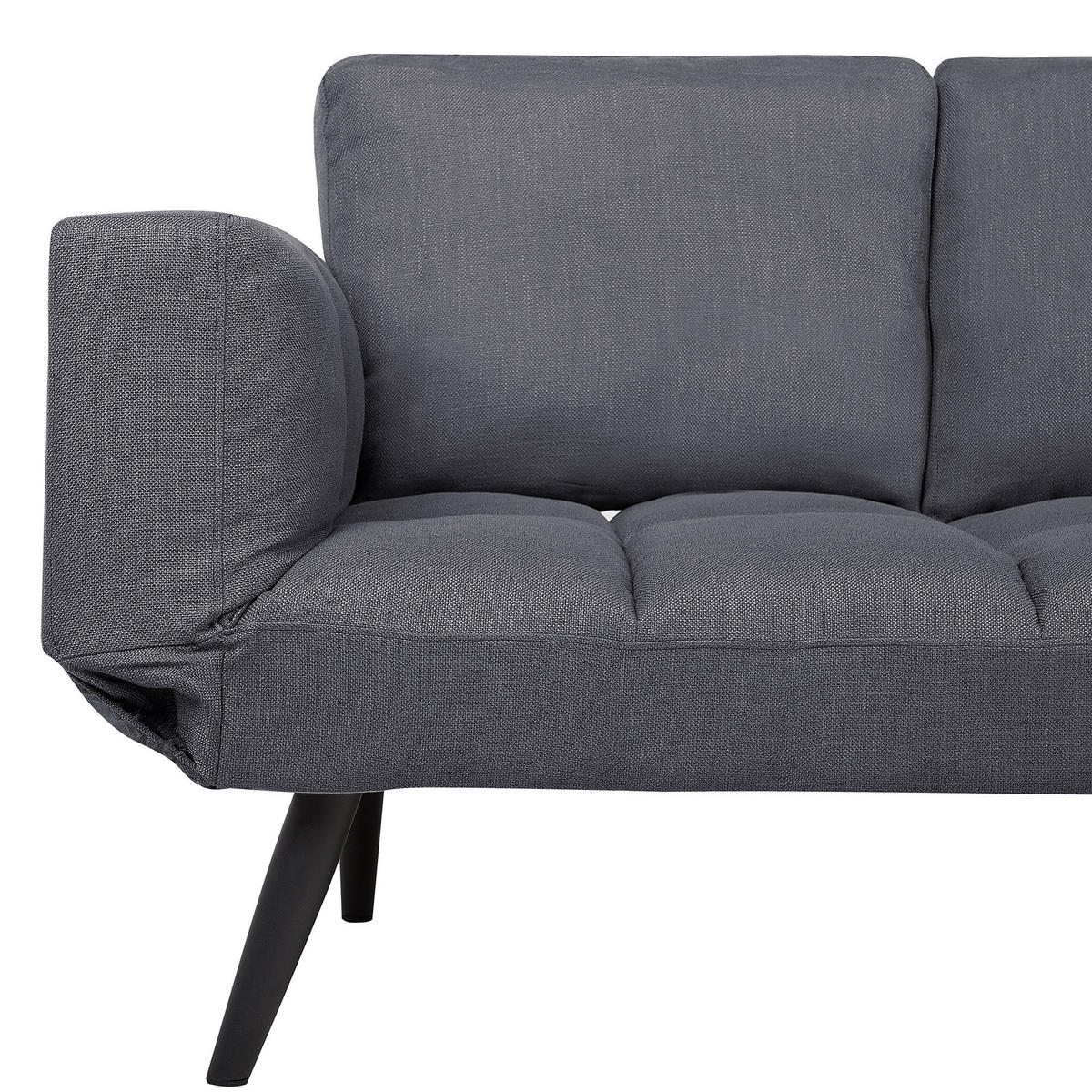 2-SITZER-SCHLAFSOFA Polsterbezug Dunkelgrau Brekke - Dunkelgrau, Textil (183/88/75cm) - Beliani