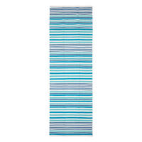FLACHWEBETEPPICH-LÄUFER Baumwolle gestreift 66/200 cm - Blau, Textil (66/200cm) - Homescapes