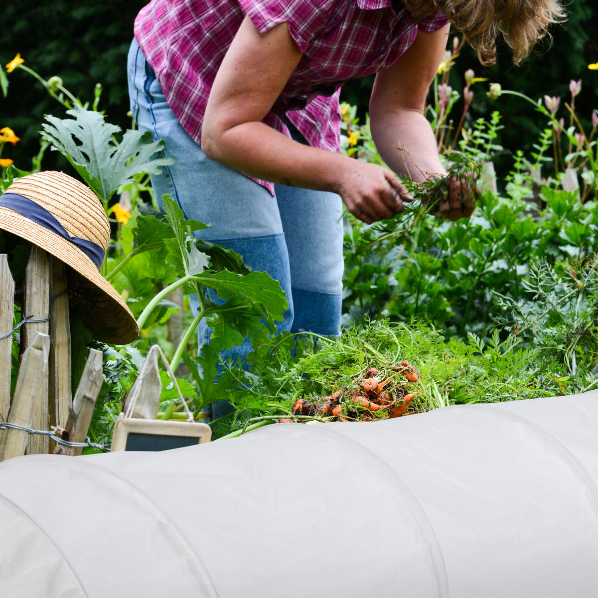 2xPFLANZTUNNEL - Weiß, Textil/Metall (50/53/700cm) - Relaxdays