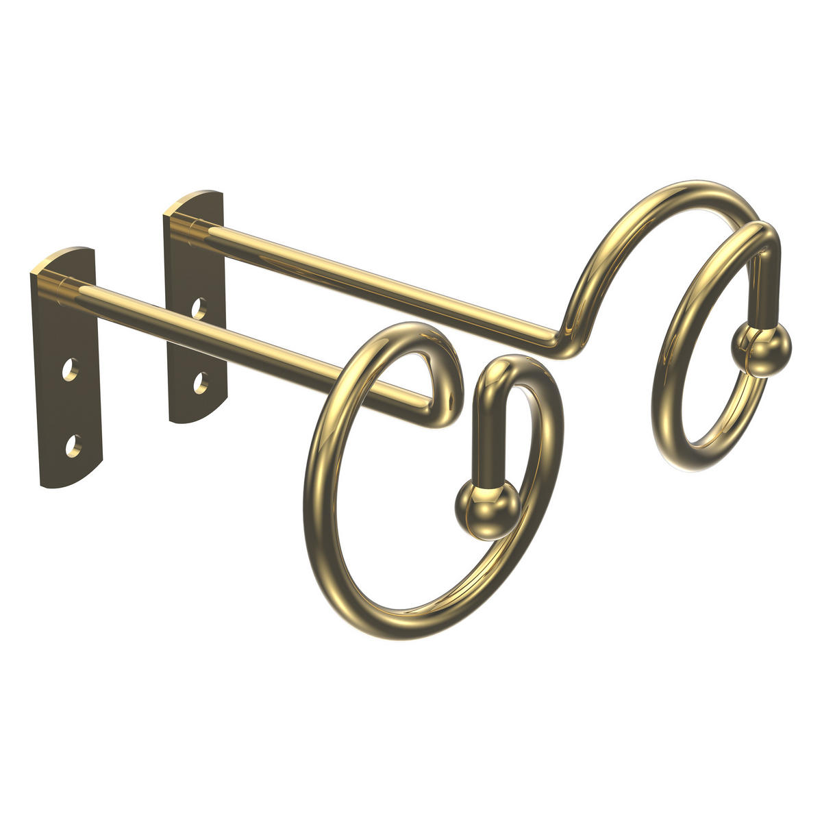 DRAPIERHAKEN für Gardinen/Vorhänge, Messing-farbig, Packung 1 Paar - Messingfarben, Metall (13.8/5.8/5.8cm) - INTERDECO