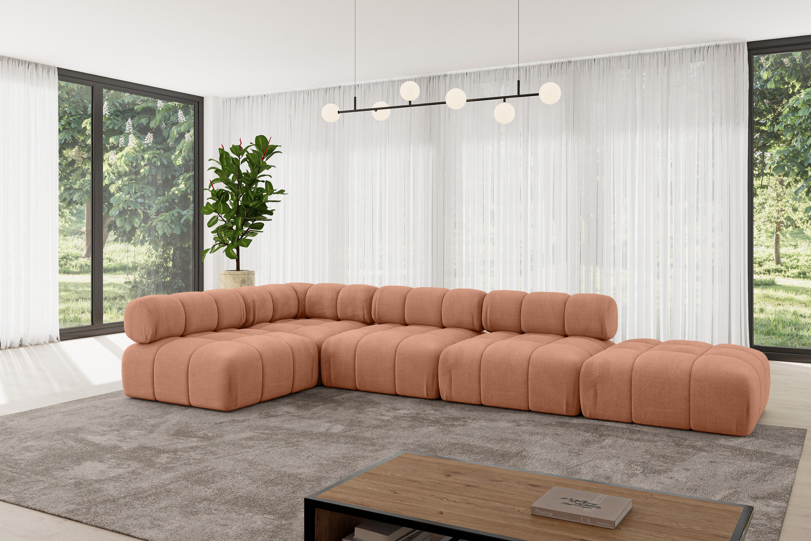 Thumbnail - Altdecor Ecksofa, Koralle, Textil, 6-Sitzer, L-Form, 380x190 cm, Wohnzimmer, Sofas & Couches, Wohnlandschaften, Ecksofas