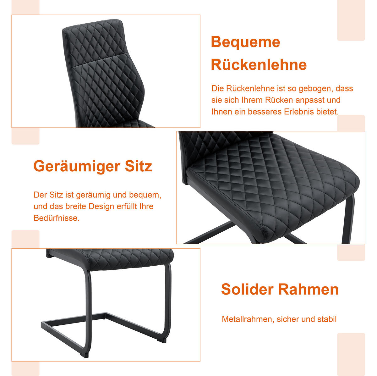 TISCH- UND STUHLSET rund 60 cm MDF Schwarz, 2 Stühle - Schwarz, Metall (60/72/60cm) - Meubliv