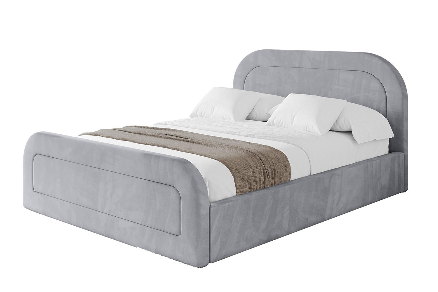 POLSTERBETT mit Bettkasten, Fußteil und Lattenrost, Boxbett mit Matratze H3/H4 - LERAY-Z 180x200 Hellgrau - Hellgrau, Holzwerkstoff/Textil (180/200cm) - ALTDECOR