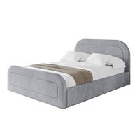 POLSTERBETT mit Bettkasten, Fußteil und Lattenrost, Boxbett mit Matratze H3/H4 - LERAY-Z 180x200 Hellgrau - Hellgrau, Holzwerkstoff/Textil (180/200cm) - ALTDECOR