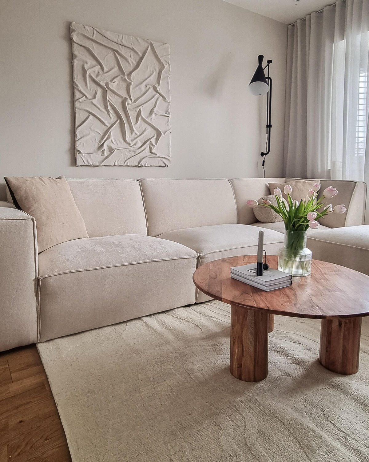 KOBEREC Béžový 300/400 cm Vlna Sasnak - béžová, textil (300/400cm) - Beliani
