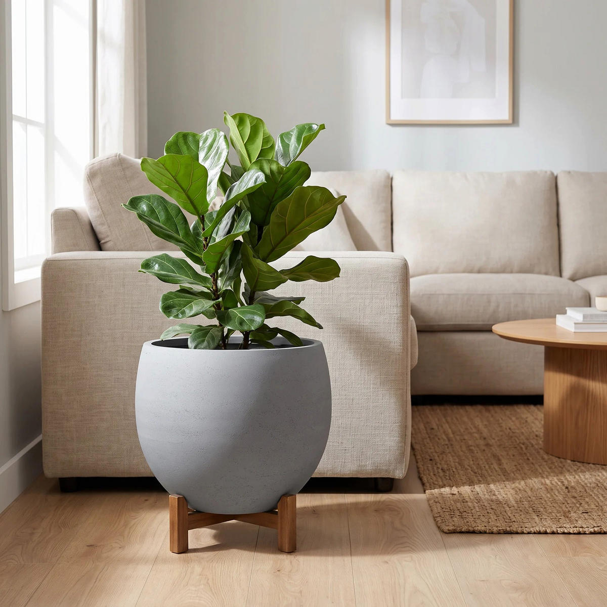PFLANZTOPF Sandro grau | 36X31 - Grau, Kunststoff (31cm) - aplanta