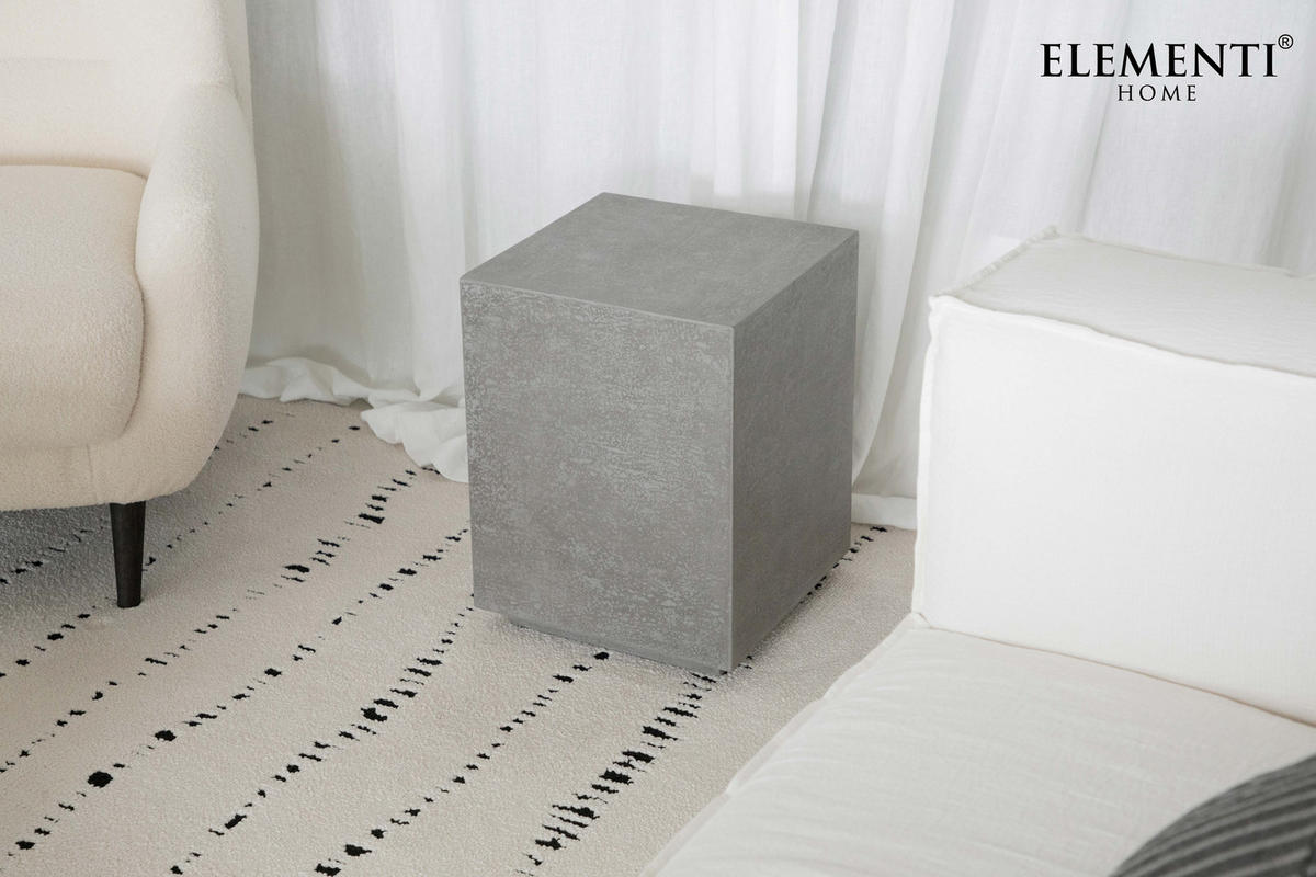 BEISTELLTISCH TEVERE aus GF-Beton, Wetterbeständig, 35x35x46 cm - Grau, Naturmaterialien (35/35/46cm) - Elementi