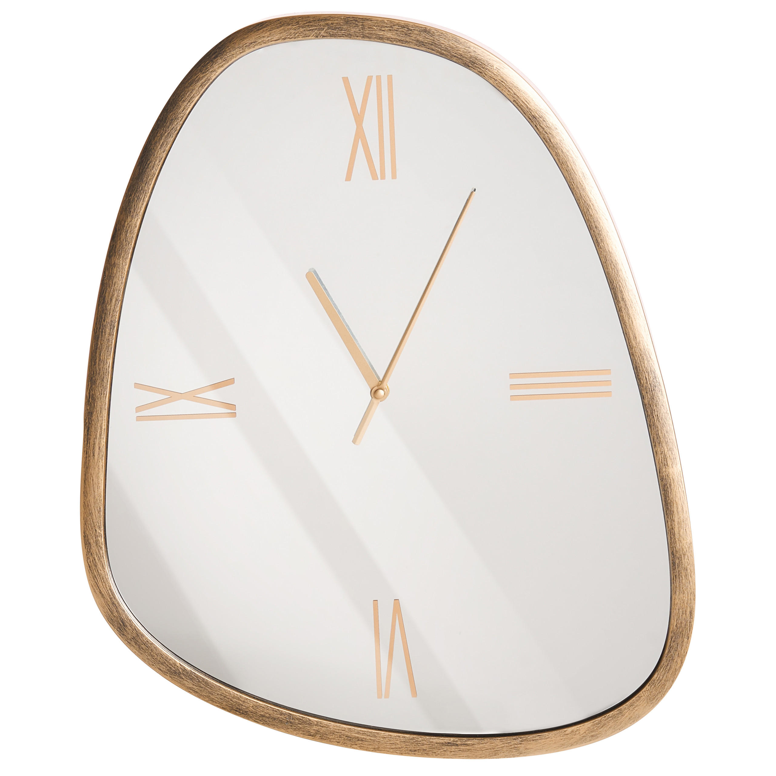 Beliani Wanduhr Braun, Silber, Schwarz 45x53x4 cm