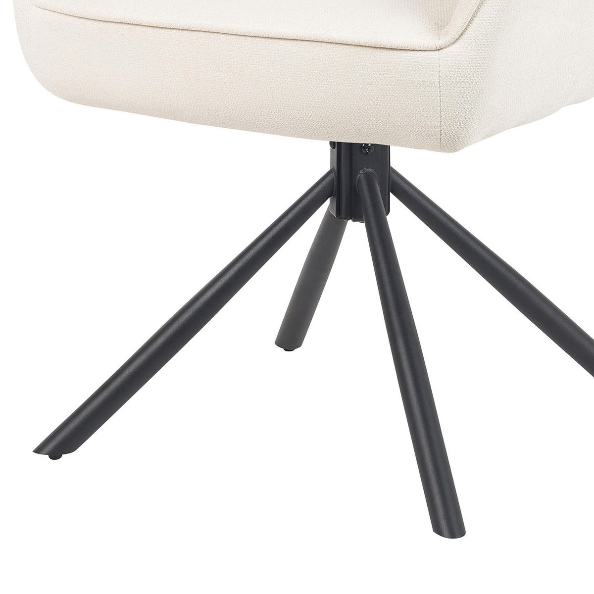 ARMLEHNSTUHL Mika-Maya 2er-Set - Creme/Schwarz, Textil/Metall (60/82/61cm) - DUBI Möbel