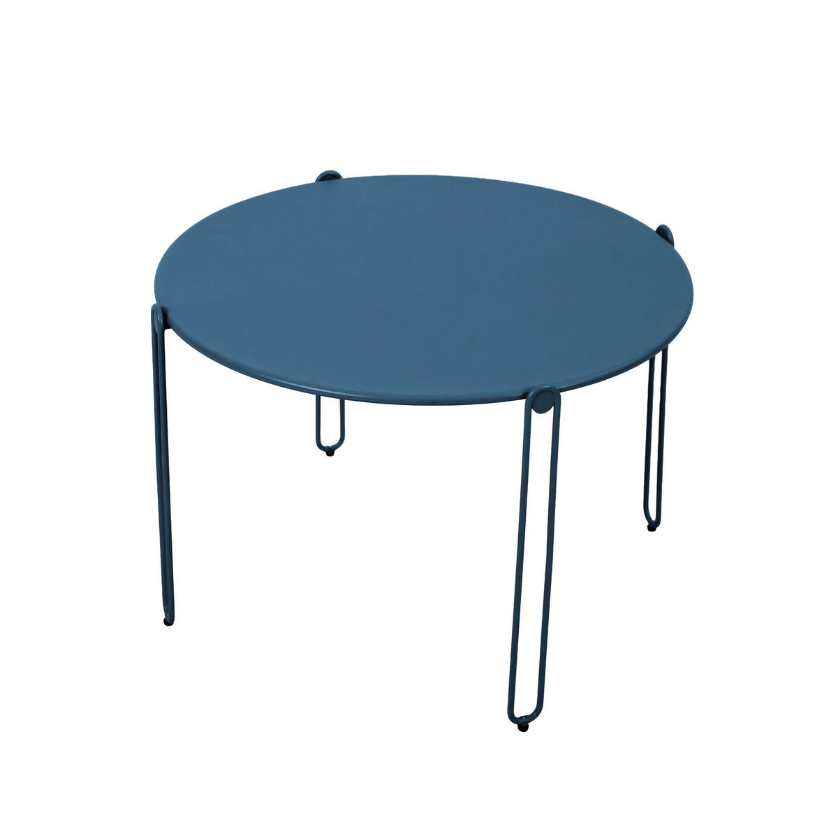 BEISTELLTISCH 2-tlg., Pazifikblau - Blau, Metall (60/60/40cm) - Oviala