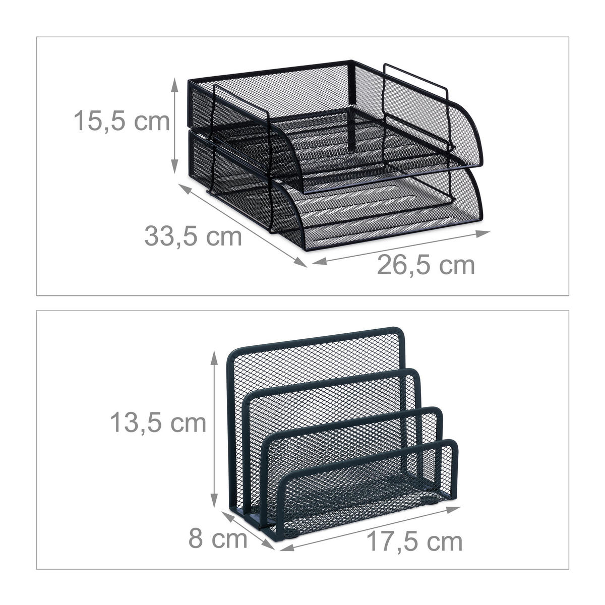 Anthrazit, Metall (33.5/26.5/8.5cm) - Relaxdays