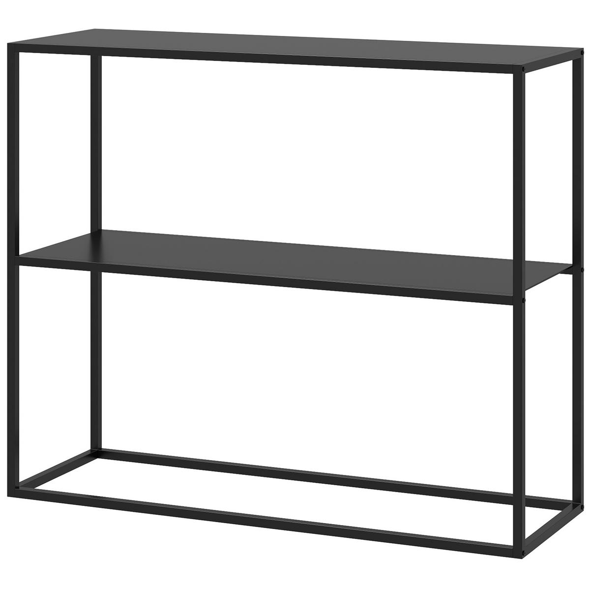 KONSOLENTISCH, Sideboard, 2 Etagen, pulverbeschichteter Stahl, 90 x 30 x 75cm, schwarz - Schwarz, Metall (90/75/30cm)