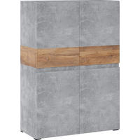 HIGHBOARD Rimini Atelier hell / Kastanie Breslau 90 / 40 / 129,4cm - Braun/Grau, Holz/Holzwerkstoff (90/130/40cm) - Feldmann-Wohnen