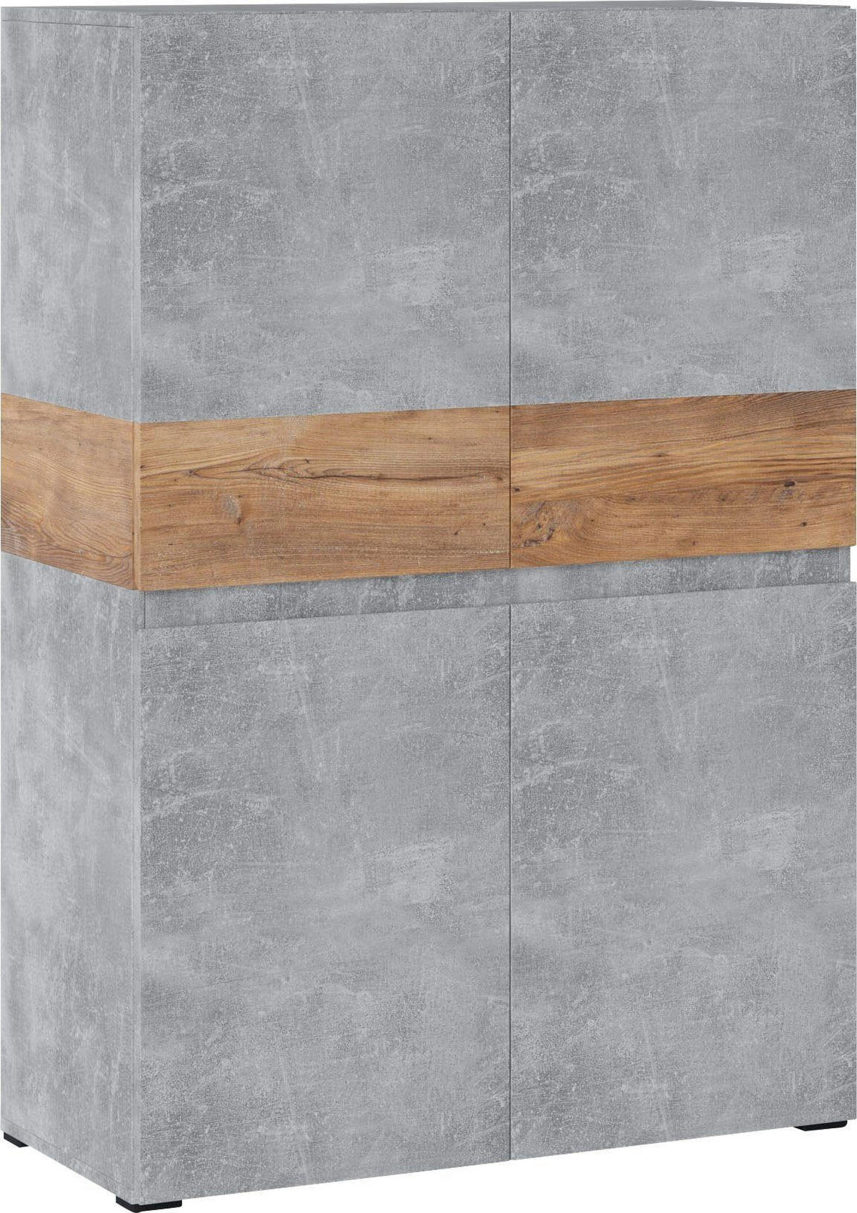 HIGHBOARD Rimini Atelier hell / Kastanie Breslau 90 / 40 / 129,4cm - Braun/Grau, Holz/Holzwerkstoff (90/130/40cm) - Feldmann-Wohnen