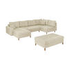 WOHNLANDSCHAFT inkl. Hocker Sigurd Beige Chenille - Beige/Braun, Holz/Textil (310/81/161cm) - S-Style Möbel