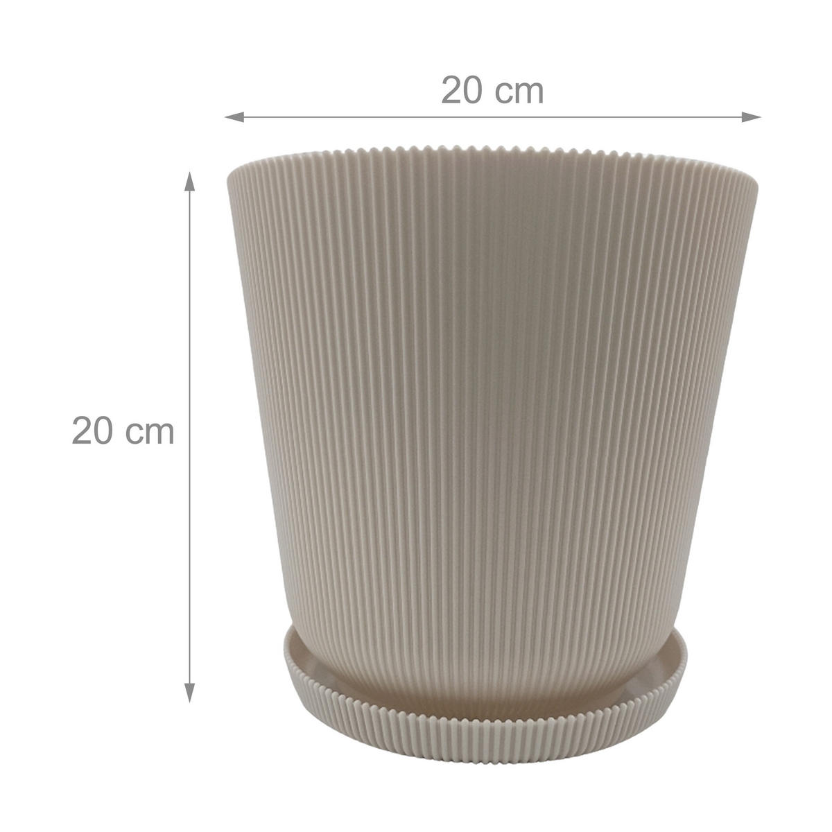 2XBLUMENTOPF - Beige, Kunststoff (20cm) - Relaxdays