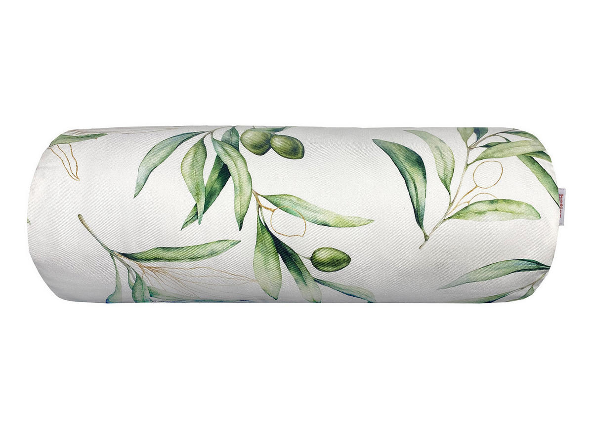 NACKENROLLENHÜLLE Italy Collection Oliven 15/40 cm - Ecru/Multicolor, Textil (15/40cm) - beties Heimtextil