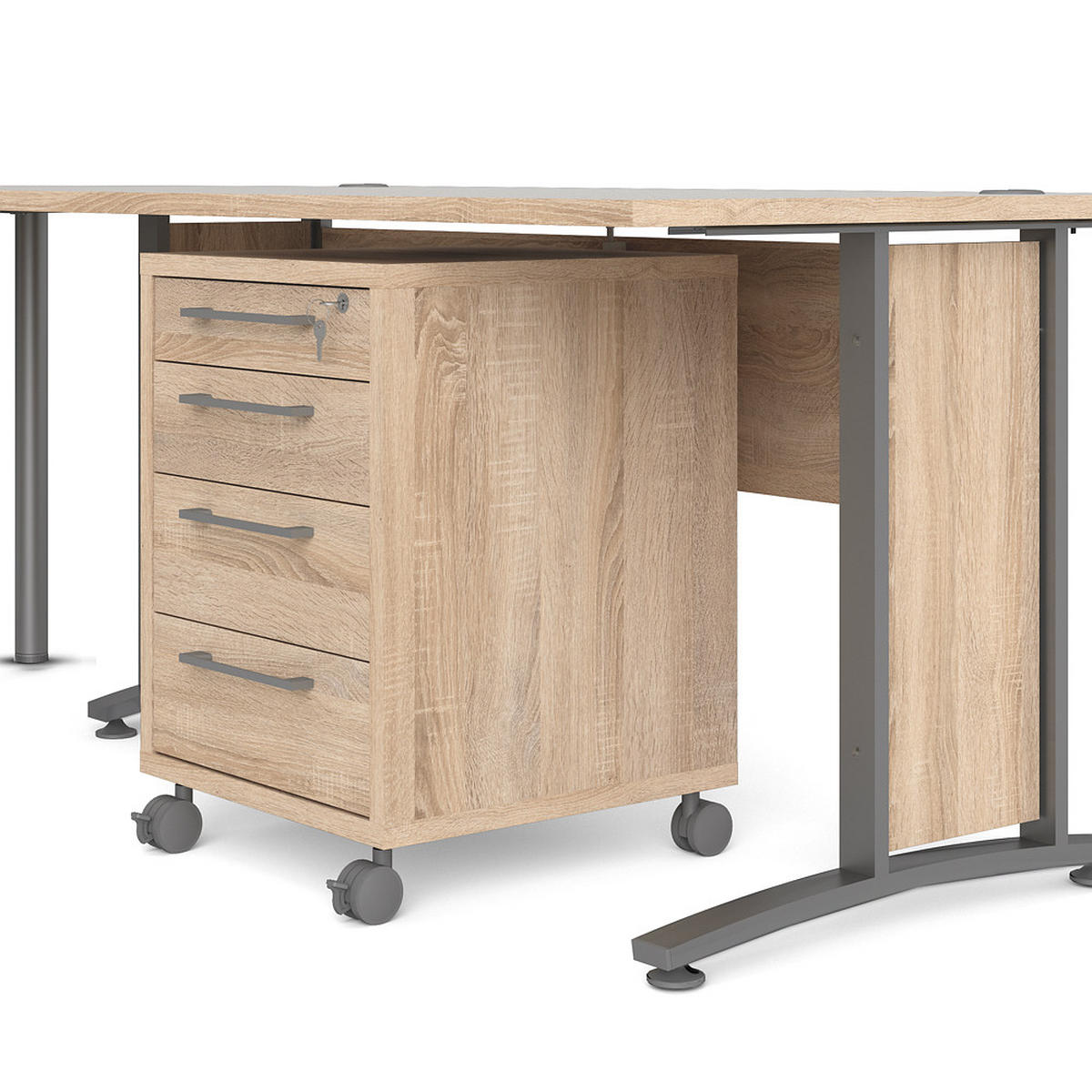 ECKSCHREIBTISCH Eiche Dekor - Eiche Wotan, Holzwerkstoff (230/200/75cm) - ebuy24