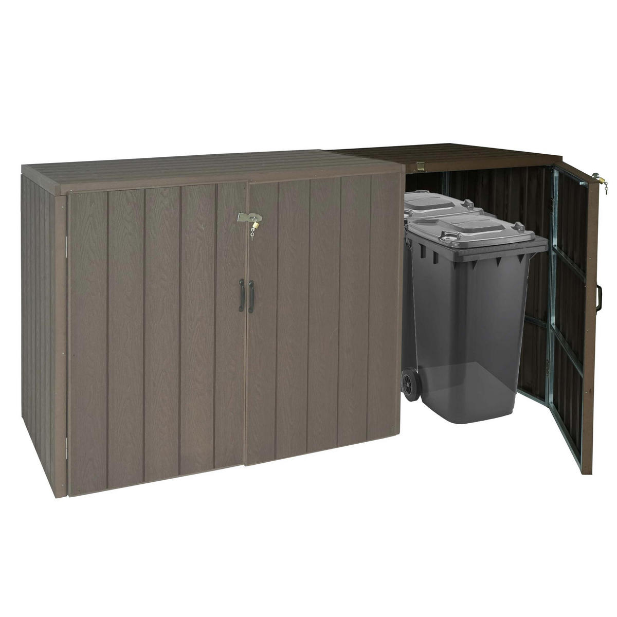 MÜLLTONNENBOX ERWEITERUNG Braun - Braun, Metall (79/117/105cm) - MCW