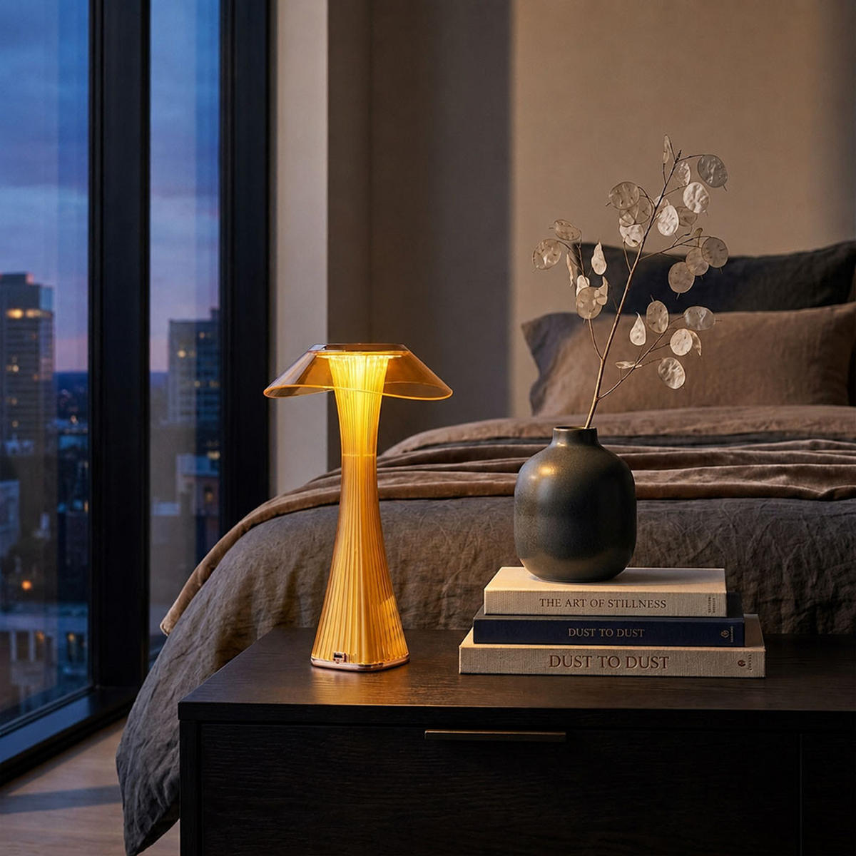 LED TISCHLEUCHTE Ambra Gold - Goldfarben, Kunststoff (15.1/15.1/27.4cm) - Globo Lighting