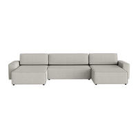 WOHNLANDSCHAFT Lummo U mit Schlaffunktion, Grau - Grau, Textil (386/70/185cm) - Fedve