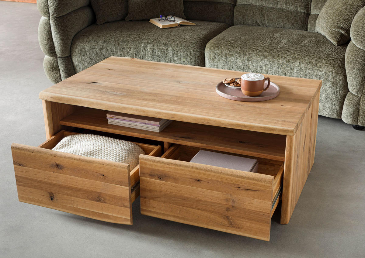 COUCHTISCH Wildeiche 120x45x70 natur geölt PURE OAK #118 - Braun, Holz (120/45/70cm) - Massivmoebel24
