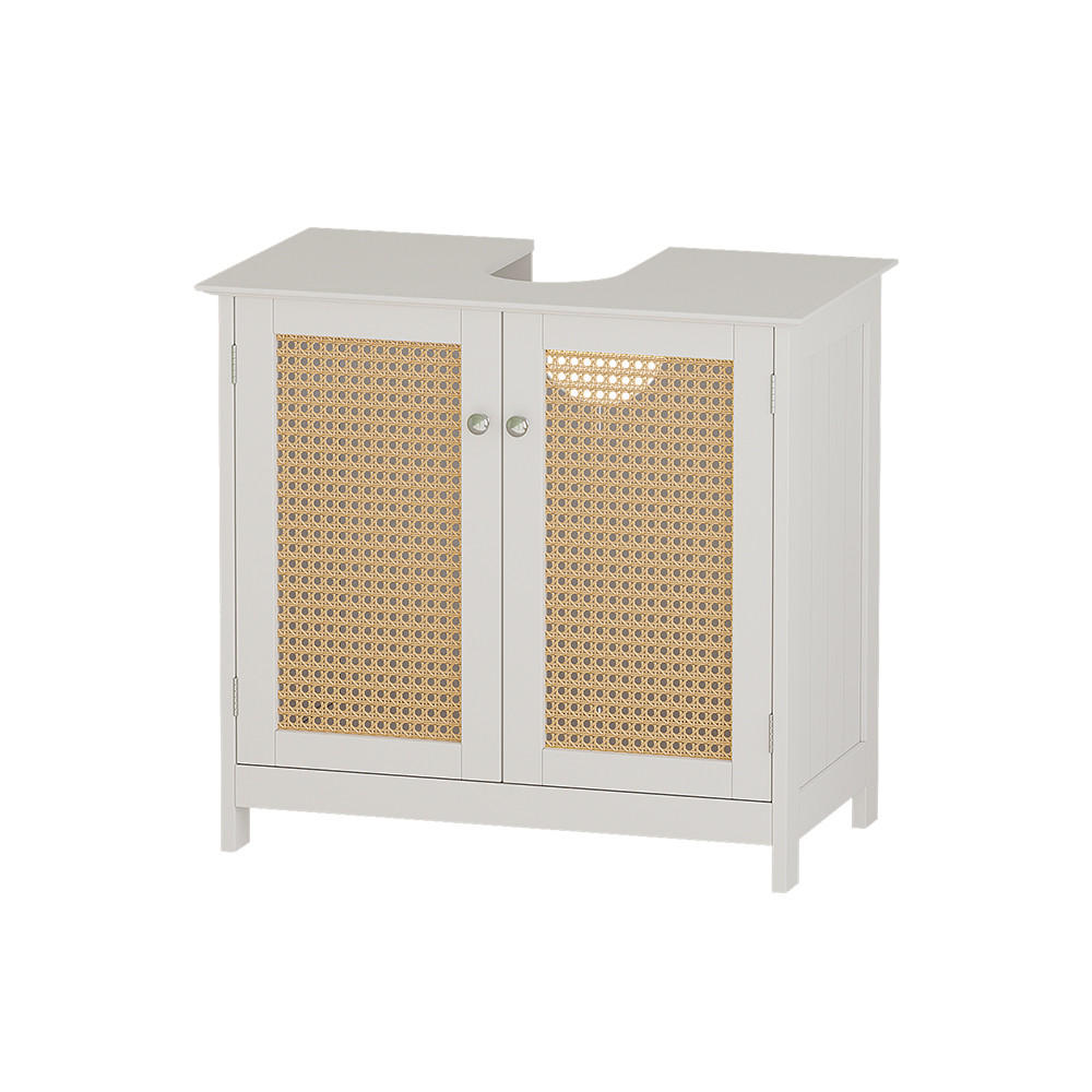 WASCHBECKENUNTERSCHRANK Rosario Weiß 60 x 58 cm mit 2 Türen - Weiß, Holzwerkstoff (60/58/35cm) - Vicco