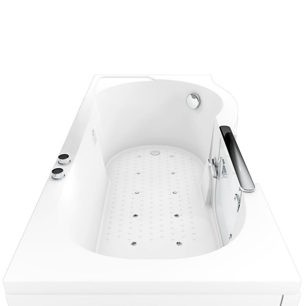 SENIORENWANNE mit Tür S12-AIR-L 170x85cm - Weiß, Glas/Kunststoff (85/60/170cm) - AcquaVapore by Sandra Jentho