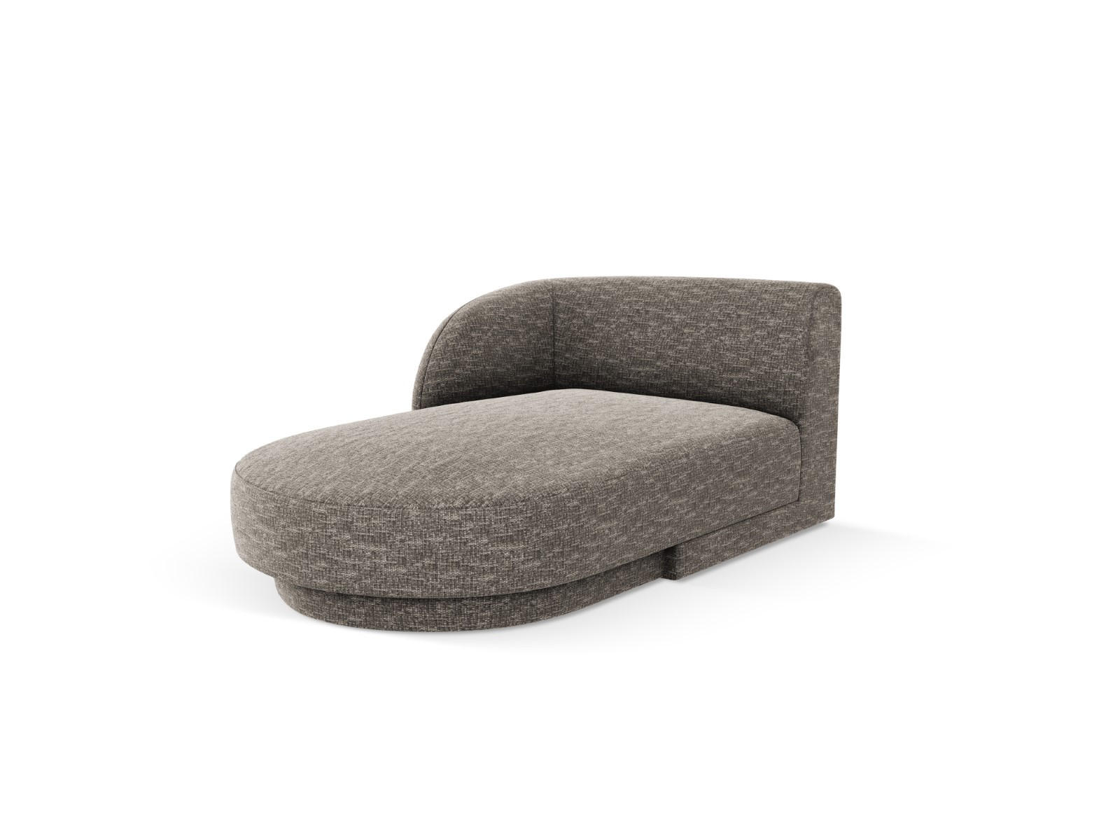 CHAISELONGUE links Miley aus Chenille-Stoff grau - Grau, Textil (90/70/156cm) - Micadoni