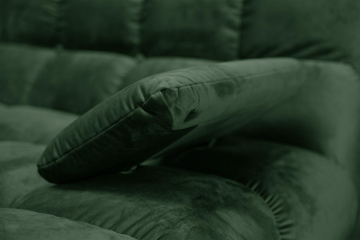 BIG SOFA VIVIEN Smaragdgrün Velvet - Smaragdgrün/Schwarz, Kunststoff/Textil (296/85/178cm) - KAWOLA