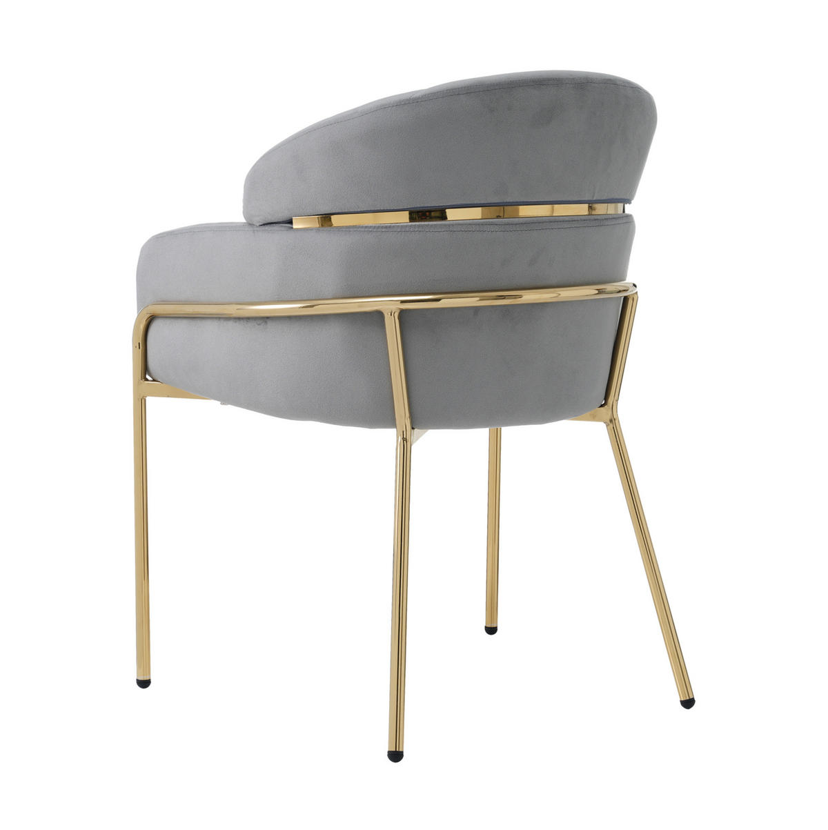 ESSZIMMERSTUHL 45x53x79 cm in Grau, Samt mit Metallbeinen, modern - Grau, Textil (45/79/53cm) - Modfu