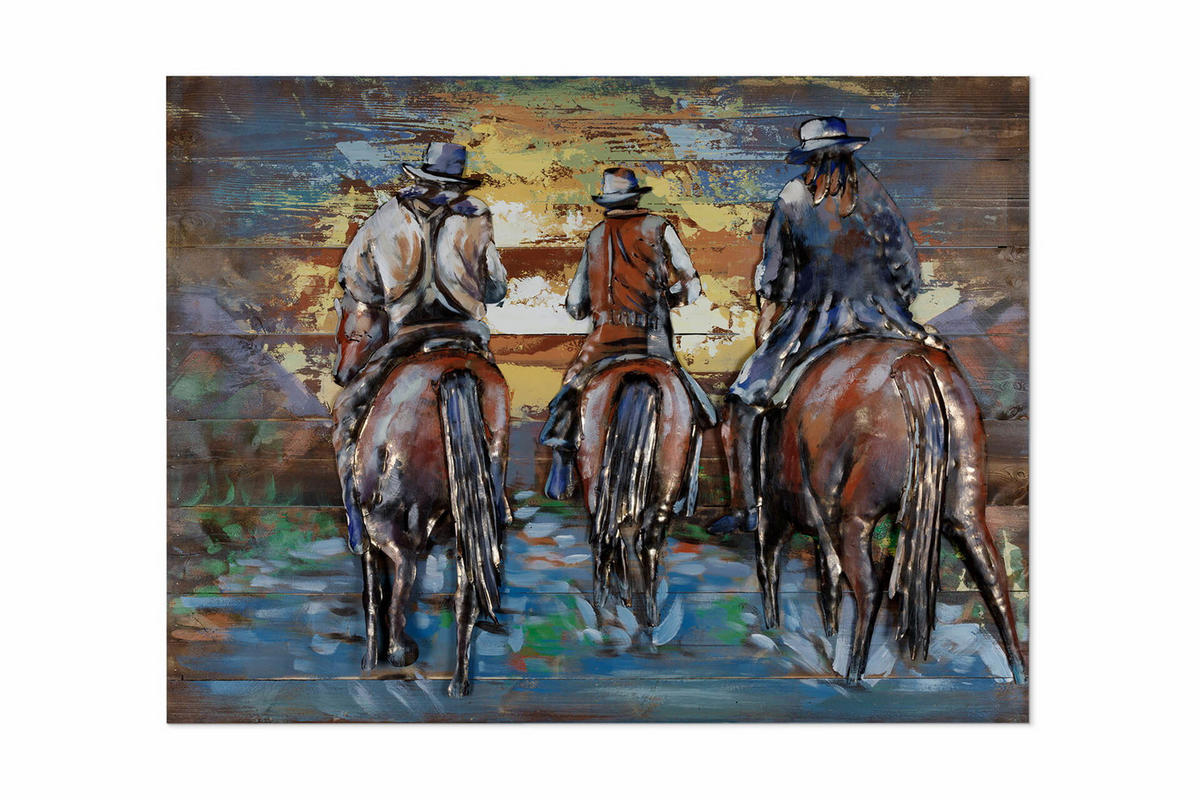 HOLZBILD Braun 100/75 cm - Braun, Holz/Metall (4.6/75cm) - KUNSTLOFT