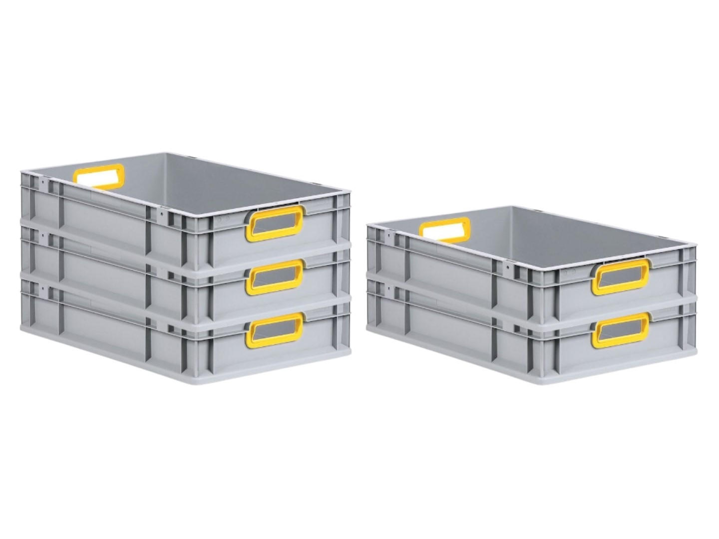 EUROBOX 5x Nextgen Color 12x40x60cm 23 Liter Griffe Gelb Offen - Gelb, Kunststoff (40/12/60cm) - PROREGAL