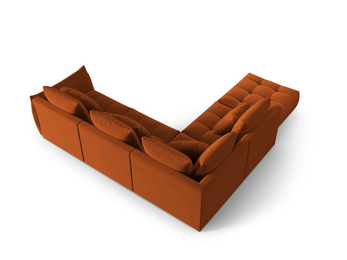 ECKSOFA modular links Bloom aus Samt terrakotta 4 Sitzplätze - Terracotta, Textil (310/316cm) - Micadoni