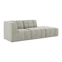ECKSOFA Rechts Samt Stoff Grau - Hellgrau/Schwarz, Holzwerkstoff/Kunststoff (240/90cm) - Makamii