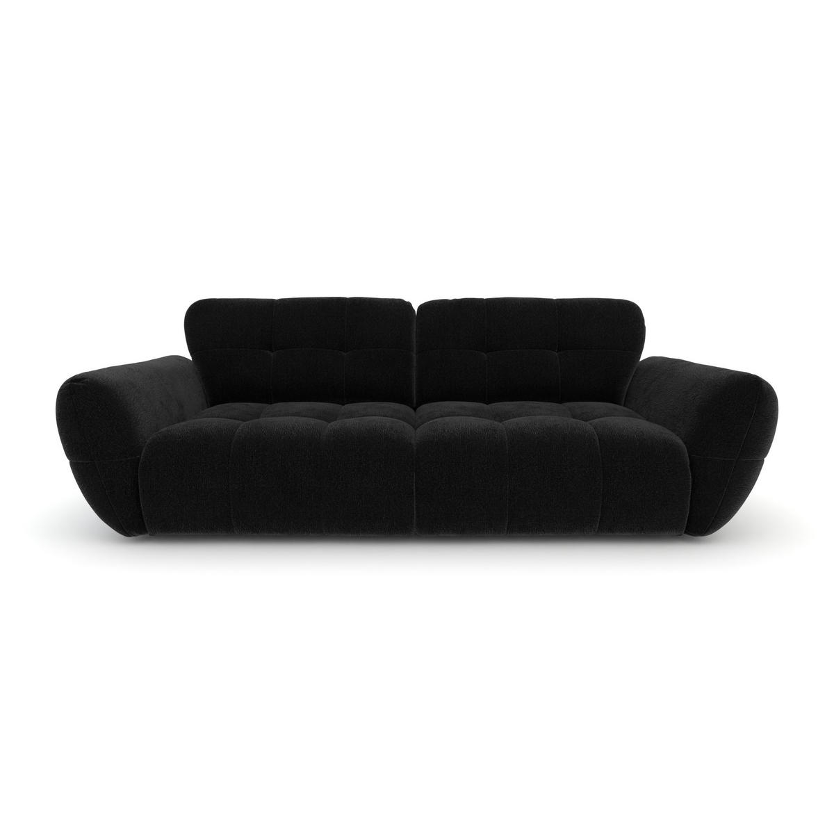 BIGSOFA Vannes Chenille Schwarz 272/134/68 cm - Schwarz, Kunststoff/Textil (272/68/134cm) - foamnova