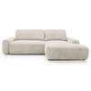 ECKSOFA Alferia Creme mit Cordbezug - Creme/Schwarz, Kunststoff/Textil (264/162cm) - Selsey