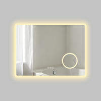 BADSPIEGEL mit Beleuchtung 60/80 cm rechteckig LED, Bluetooth, Vergrößerungsspiegel, Antibeschlag - Transparent, Glas (80/60/3.5cm) - S'AFIELINA