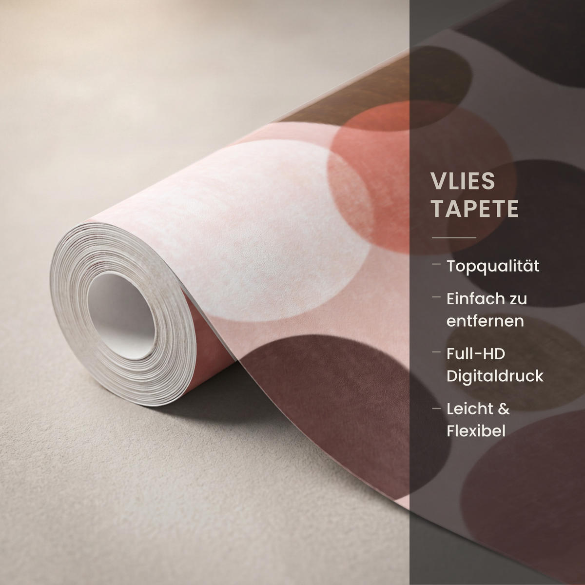 TAPETE - Kreise - Modern - Farbenfroh - 500x220 cm - Multicolor, Papier (500/220cm) - OnlyWow