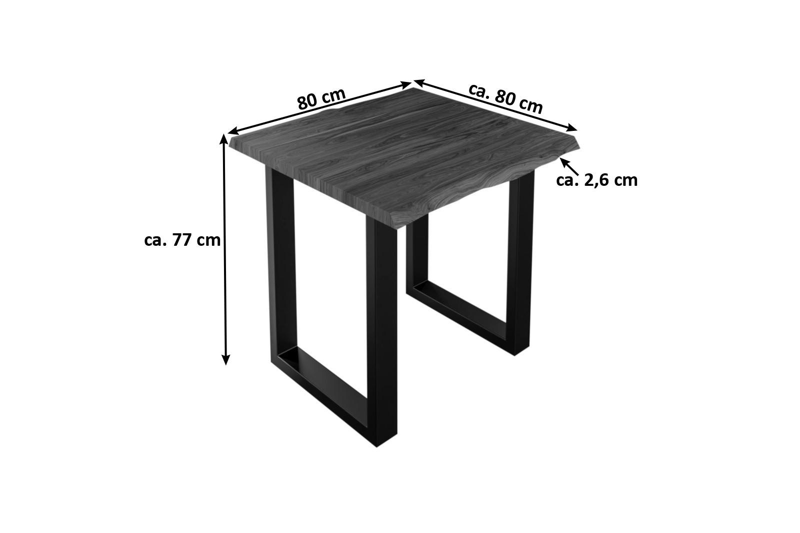 ESSTISCH LAUREN - Nussbaumfarben/Walnussfarben, Holz/Metall (80/80/77cm) - SAM