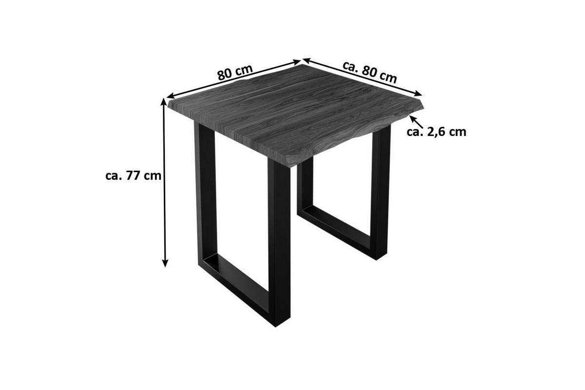 ESSTISCH LAUREN - Nussbaumfarben/Walnussfarben, Holz/Metall (80/80/77cm) - SAM