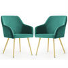 POLSTERSTUHL 2er Set, Metallbeine Grün, Gold 54,5/83/58 - Grün, Textil (55/83/58cm) - RAUMHIRSCH FURNITURE
