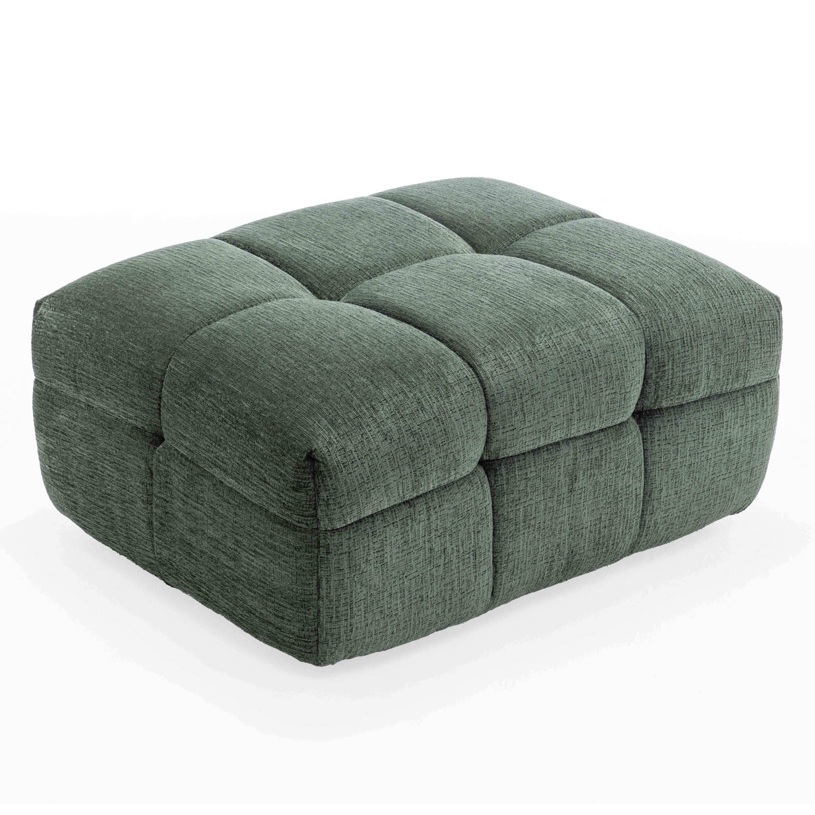 HOCKER, Grün - Grün, Textil (72/45/91cm) - Oviala