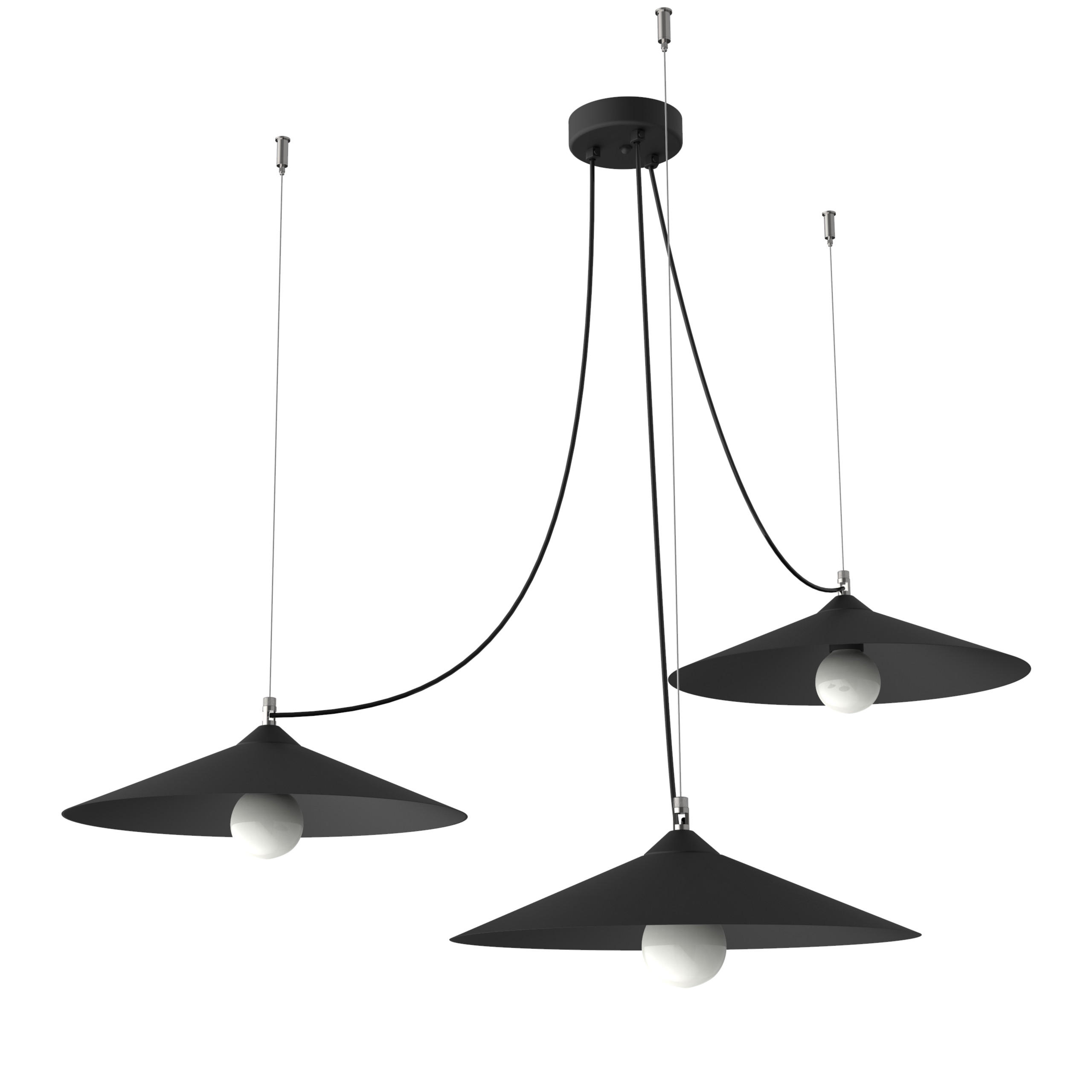 Lumicom Hängeleuchte Schwarz 40x9x40 cm